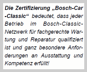 Zertifizierung Bosch Classic